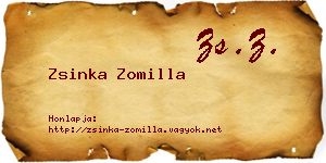 Zsinka Zomilla névjegykártya